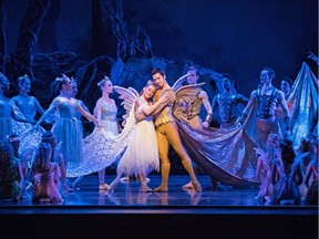 One of the beautiful couples in Alberta Ballet's new production of A Midsummer Night's Dream.