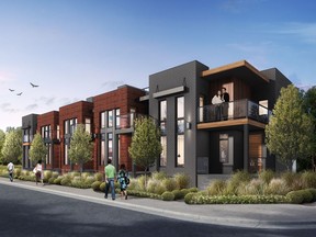 UPLOADED BY: Paige Parsons ::: EMAIL: paigeeparsons@gmail.com ::: PHONE: 7806160579 ::: CREDIT: Supplied. ::: CAPTION: A rendering of Encore Master Builder's townhouse design to be built on the Blatchford development. Construction is expected to begin in June 2019.