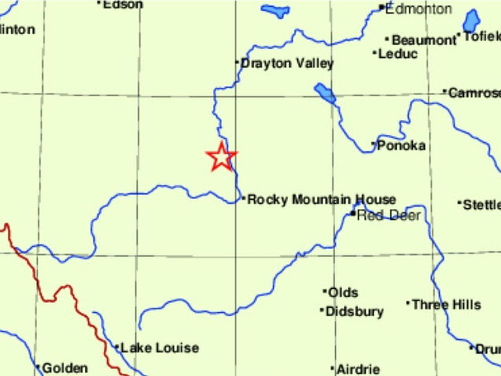 Earthquake detected near Rocky Mountain House Edmonton Journal