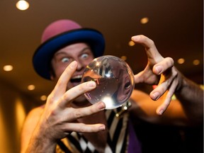 Noah Weigel with Indigo Circus entertains the crowd during Night of Wonders at the Edmonton Convention Centre on Wednesday, April 17.