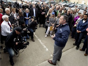 United Conservative Party Leader Jason Kenney attends a campaign rally, in Sherwood Park Monday April 15, 2019.