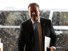 Jason Kenney arrives to be sworn in as Alberta's 18th premier at Government House during a ceremony in Edmonton on Tuesday, April 30, 2019.