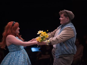 From left, Antonia Foote as Sandra Bloom, and Michael Watt as Edward Bloom. Big Fish by the Scona Theatre Company at the ATB Arts Barns in Edmonton on April 25, 2019.  Photo by Shaughn Butts / Postmedia