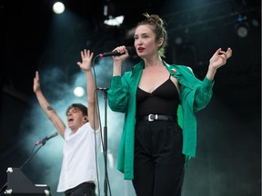 Singers Leah Fay and Peter Dreimanis of July Talk. The alt-rockers opened for Metric at the Edmonton Convention Centre on Sunday night.