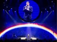 Michael Bublé sings to the crowd on Monday, April 15 at Rogers Place .