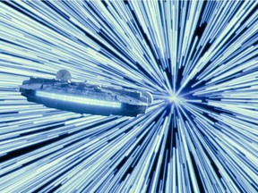 The Millenium Falcon is seen in a scene from the teaser trailer of Star Wars: The Rise of Skywalker.