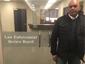 Abdullah Shah outside the Law Enforcement Review Board office on Jan. 29, 2019.