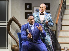 Jesse Lipscombe (left) and Thom Allison star in the Citadel production of The Candidate.