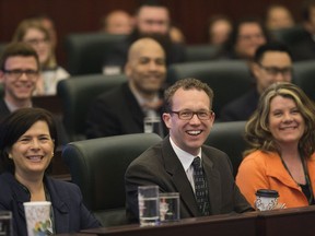 Seventy rookie MLAs take part in an orientation session at the Alberta Legislature, in Edmonton, Alta. on Tuesday May 12, 2015. File photo.