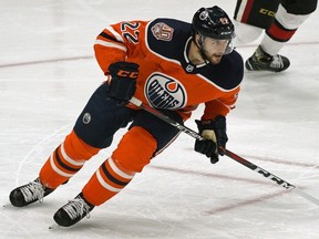 Edmonton Oiler Tobias Rieder during second period NHL game action against the Ottawa Senators in Edmonton on Saturday March 23, 2019.