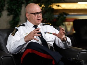 Edmonton Police Service Chief Dale McFee participates in a Coffee with the Chief media availability at EPS Headquarters in Edmonton, on Monday, May 6, 2019.