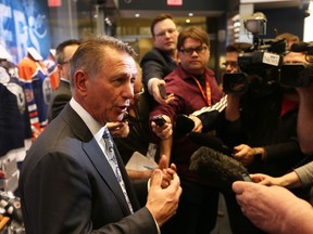 Ken Holland, general manager of the Edmonton Oilers, speaks to reporters about his hiring as the team's new general manager at Rogers Place in Edmonton, on Tuesday, May 7, 2019. Photo by Ian Kucerak/Postmedia
