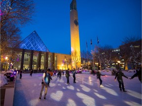 Officials say Edmonton's Valentine's Disco Skate is becoming a go-to stock image for selling wintery Edmonton to tourists around the world. Supplied, City of Edmonton.