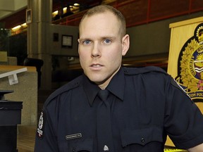 Const. Nathan Downing is accused of assault and lobbing racial and Islamophobic slurs during the arrest of Nasser El Hallak on March 25, 2015.