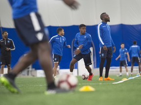 FC Edmonton is practising at the Edmonton Soccer Dome on April 22, 2019 to prepare for the upcoming CPL season in Edmonton.