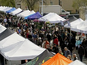 Hundreds of people attended the opening of the Edmonton Downtown Farmers Market on 103 Avenue, east of 97 Street on Saturday May 18, 2019.