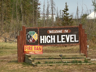High Level, where about 4,000 residents were evacuated from the Chuckegg Creek fire that is still approximately three kilometres from the town site, on Wednesday.