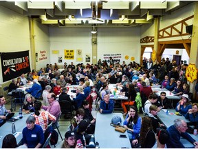 More than 250 people participated in a town hall meeting of a Green New Deal at Edmonton's Ritchie Community League hall on Sat. May 18. Supplied photo by Abdul Malik.