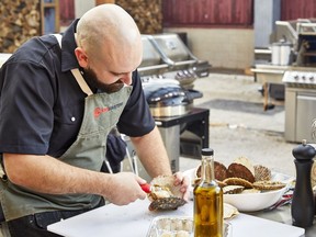 Edmonton chef Steve Brochu competes on Firemasters, a Food Network Canada show featuring barbecue, beginning May 9.