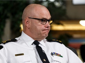 Edmonton police Chief Dale McFee called on police, communities and social agencies at a breakfast panel on Saturday, May 25, 2019, to collaborate to combat petty crime in city neighbourhoods.