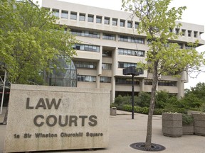 The Edmonton Law Courts, housing provincial courts, family courts, the Court of Appeal and Court of Queen's Bench, is seen in downtown Edmonton.