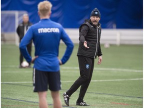 Head Coach is Jeff Paulus. FC Edmonton is in their third day training this week at the Edmonton Soccer Dome on March 13, 2018.