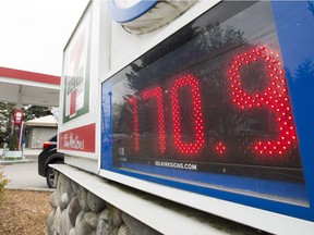 A gas station is pictured in North Vancouver, B.C., Wednesday, Apr 17, 2019. Gas prices hit a record high in Vancouver and surrounding areas and is expected to go higher in the near future.