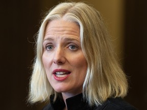 Environment and Climate Change Minister Catherine McKenna speaks in the Foyer of the House of Commons in Ottawa, Friday May 3, 2019.