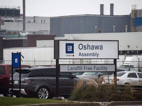 The Oshawa's General Motors car assembly plant in Oshawa, Ont.
