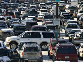 A file photo of a packed West Edmonton Mall parking lot, taken just before Christmas in 2009. The city is considering relaxing minimum parking requirements embedded in its zoning bylaws.