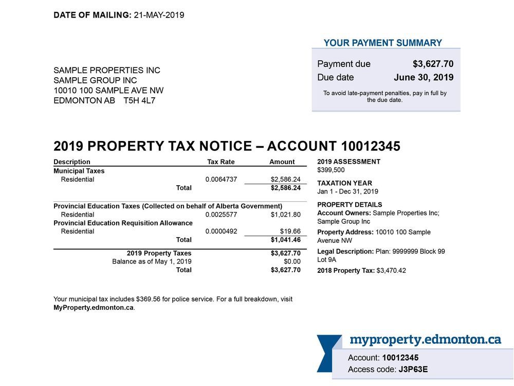 City property tax notices in the mail Financial Post