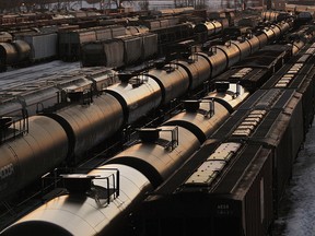 Rail cars wait for pickup in Winnipeg. In February, the NDP government signed $3.7-billion worth of contracts with CN and Canadian Pacific Railway to lease up to 4,400 rail cars to haul crude oil.