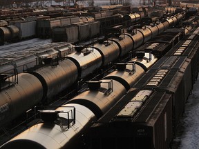 Rail cars wait for pickup in Winnipeg. In February, the NDP government signed $3.7-billion worth of contracts with CN and Canadian Pacific Railway to lease up to 4,200 rail cars to haul crude oil.