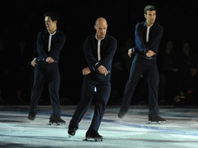 The Stars on Ice figure-skating gala at Rexall Place from this file photo from May 9, 2014, featured Patrick Chan, left, Kurt Browning and Eric Radford.