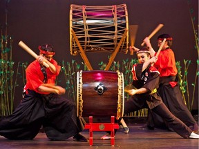 Members of Kita No Taiko and other players and singers from Edmonton's Asian musical community will perform in Rhythm & Roots: Harmony at Convocation Hall Sunday.
