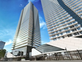 An artist's rendering of the exterior of Falcon One, by Langham Developments.