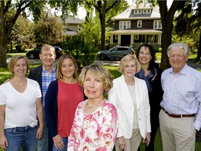 Barbara Finlay (middle, President, Old Glenora Conservation Association) and members of the executive (left to right) Christine Lefebvre, Doug Matheson, Leigh Matheson, Margaret Robinson, Wendy Antoniuk and David Percy at the Alexander Circle park in Glenora.