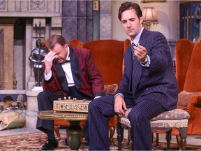 Sleuth (starring Michael Hanrahan (left) and Tyrone Savage plays at the Mayfield Dinner Theatre until Aug. 4.