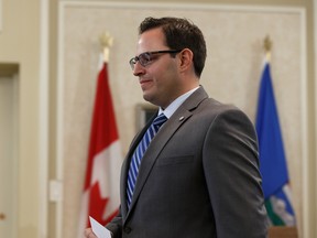 Demetrios Nicolaides is sworn in as Minister of Advanced Education during the swearing in of Premier Jason Kenney's government at Government House in Edmonton, on Tuesday, April 30, 2019. Photo by Ian Kucerak/Postmedia