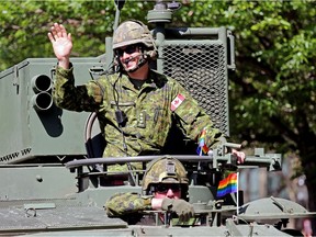 Members of the Canadian military participated in the Edmonton Pride Parade in Old Strathcona on June 6, 2015.