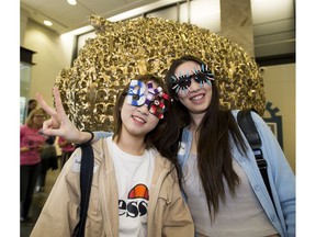 Qiusha Xing and Shirley Han try on art glasses at a press conference to kickoff The Works Art & Design Festival, which  takes place from June 20 to July 2 at Capital Plaza on the Legislature grounds. As North America's largest free outdoor art and design festival, the Work's features over 200 performances and events and more than 40 exhibits in 20 venues. Taken on Tuesday, June 4, 2019, in Edmonton.