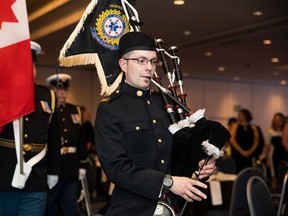 The honour guard is piped in during the second annual EMS Foundation Gala and Silent Auction at the Delta Edmonton South on Friday, May 31.