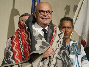 Edmonton Police Service Chief Dale McFee received a blanket at the Amiskwaciy Academy graduation ceremony held at the Edmonton Inn and Conference Centre on Thursday June 5, 2019.