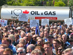 Several thousand pro pipeline protesters rallied at Stampede Park during the Global Petroleum Show in Calgary on Tuesday, June 11, 2019.