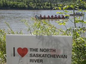 Organizers of the Epcor RiverFest launched a voyageur canoe on the North Saskatchewan River from the Laurier Park boat launch Thursday to promote the one-day festival that takes place on Aug. 10 in both Edmonton and Devon.