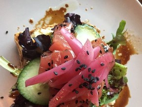 The Ahi poke tuna toast at Toast Culture, a new eatery located at 11965 Jasper Avenue.