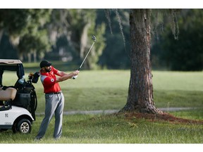 Cpl. Nick Kerr competes during a golf event at the 2019 Warrior Games in Tampa.