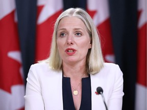 Environment Minister Catherine McKenna speaks during a news conference about the government's decision on the Trans Mountain Expansion Project in Ottawa, Ontario, Canada, June 18, 2019.