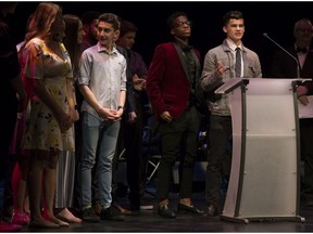 J.H. Picard High School accepts the award for Outstanding Ensemble in a Play during the Cappies Gala at the Citadel Theatre, in Edmonton Sunday June 9, 2019.