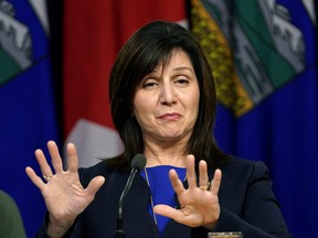 Alberta Education Minister Adriana LaGrange talks about changes in the Alberta Education Amendment Act at the Alberta Legislature on Wednesday June 5, 2019.